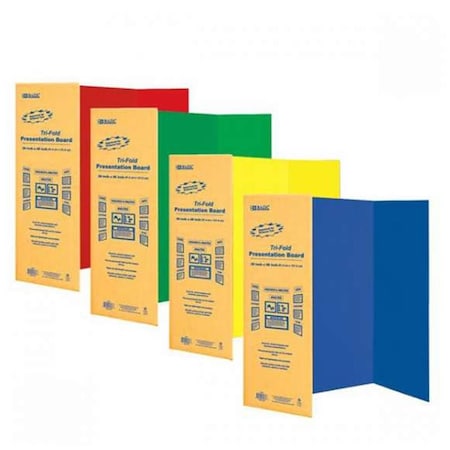 Roomfactory Bazic   36" X 48" Assorted Color Tri-Fold Corrugated Presentation Board  , 24PK RO2771819